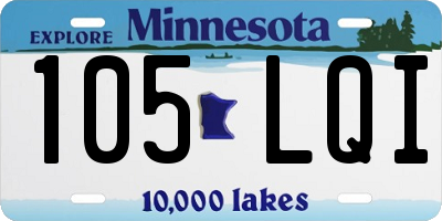 MN license plate 105LQI