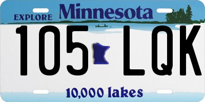 MN license plate 105LQK