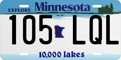 MN license plate 105LQL