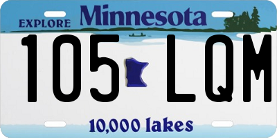 MN license plate 105LQM