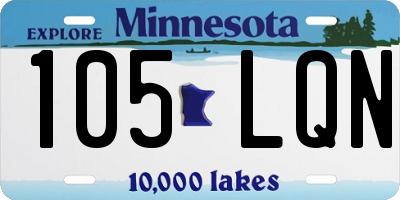 MN license plate 105LQN