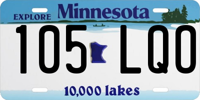 MN license plate 105LQO