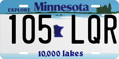 MN license plate 105LQR