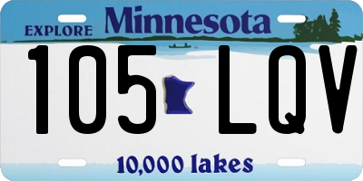 MN license plate 105LQV