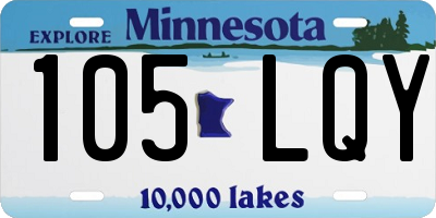 MN license plate 105LQY