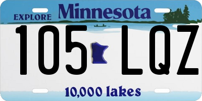 MN license plate 105LQZ