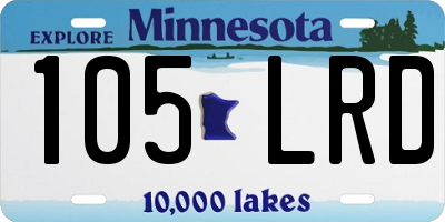 MN license plate 105LRD