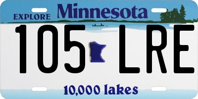 MN license plate 105LRE