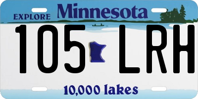 MN license plate 105LRH