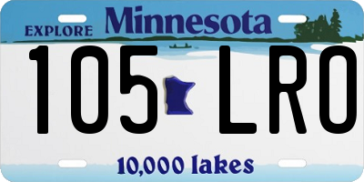 MN license plate 105LRO