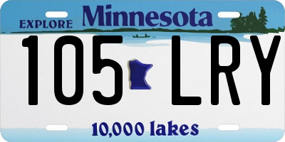MN license plate 105LRY