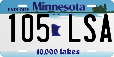 MN license plate 105LSA