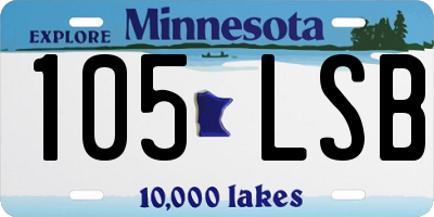 MN license plate 105LSB