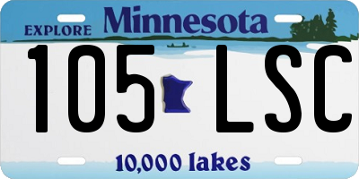 MN license plate 105LSC