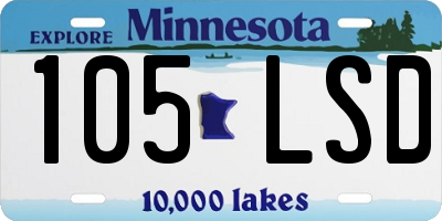 MN license plate 105LSD