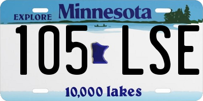MN license plate 105LSE