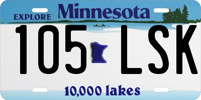 MN license plate 105LSK
