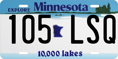 MN license plate 105LSQ