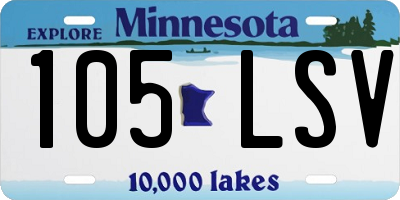 MN license plate 105LSV