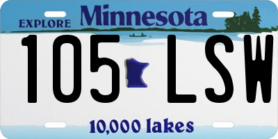 MN license plate 105LSW