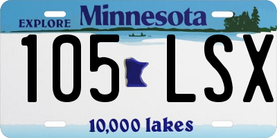 MN license plate 105LSX