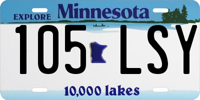 MN license plate 105LSY