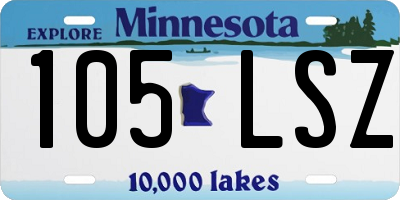 MN license plate 105LSZ