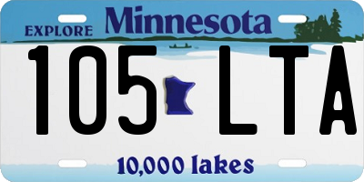 MN license plate 105LTA