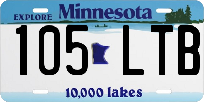 MN license plate 105LTB
