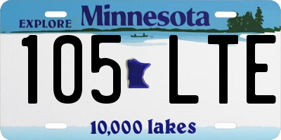 MN license plate 105LTE