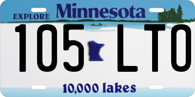 MN license plate 105LTO