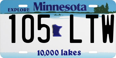 MN license plate 105LTW