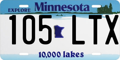 MN license plate 105LTX