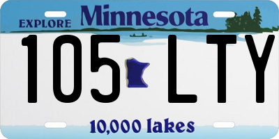 MN license plate 105LTY