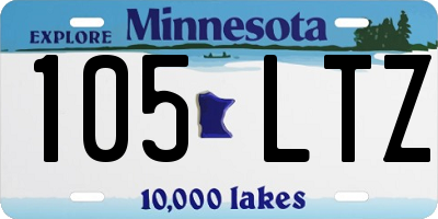MN license plate 105LTZ