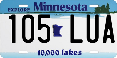 MN license plate 105LUA