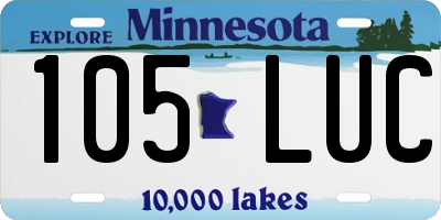 MN license plate 105LUC