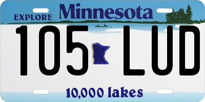 MN license plate 105LUD