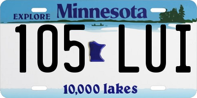 MN license plate 105LUI