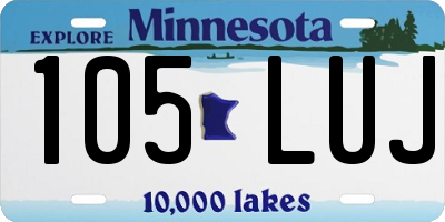 MN license plate 105LUJ