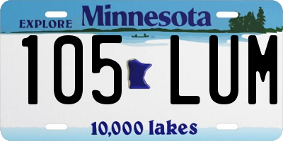 MN license plate 105LUM