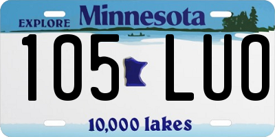 MN license plate 105LUO