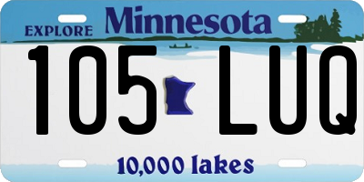 MN license plate 105LUQ