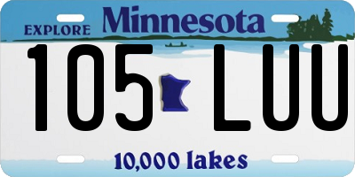 MN license plate 105LUU
