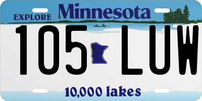 MN license plate 105LUW