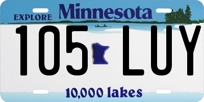 MN license plate 105LUY