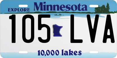 MN license plate 105LVA