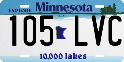 MN license plate 105LVC