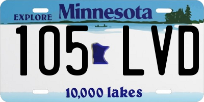 MN license plate 105LVD