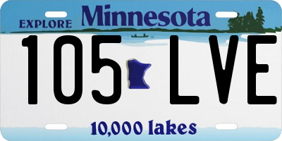 MN license plate 105LVE